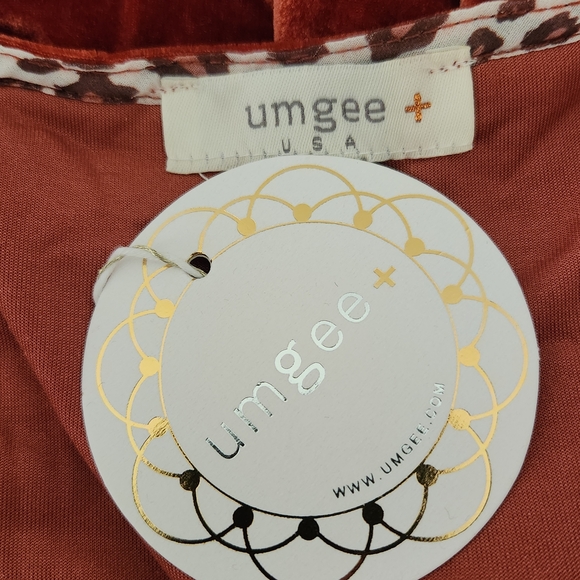 Umgee Burnt Orange Velvet Tiered Mini Dress Size XL NWT Wedding Guest Dress - Picture 6 of 7